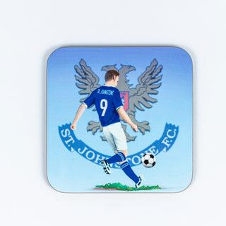 SJFC Player and Crest Coaster