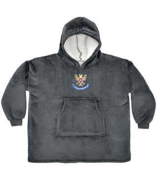 Junior Sherpa Fleece Blanket Hoodie Charcoal